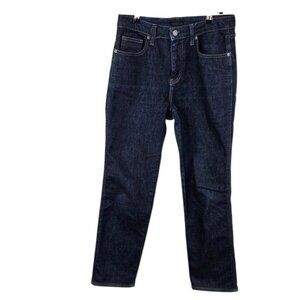 Uniqlo Slim Straight Jeans, Dark Blue, Cotton Stretch, Womens Size 26